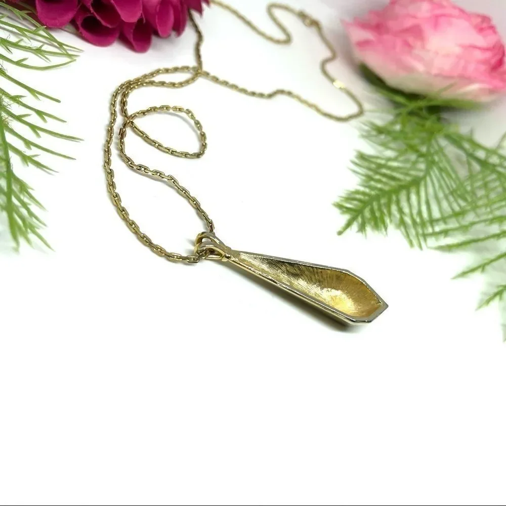 VINTAGE⚜️Mid Century Abstract Gem Pendant Necklace